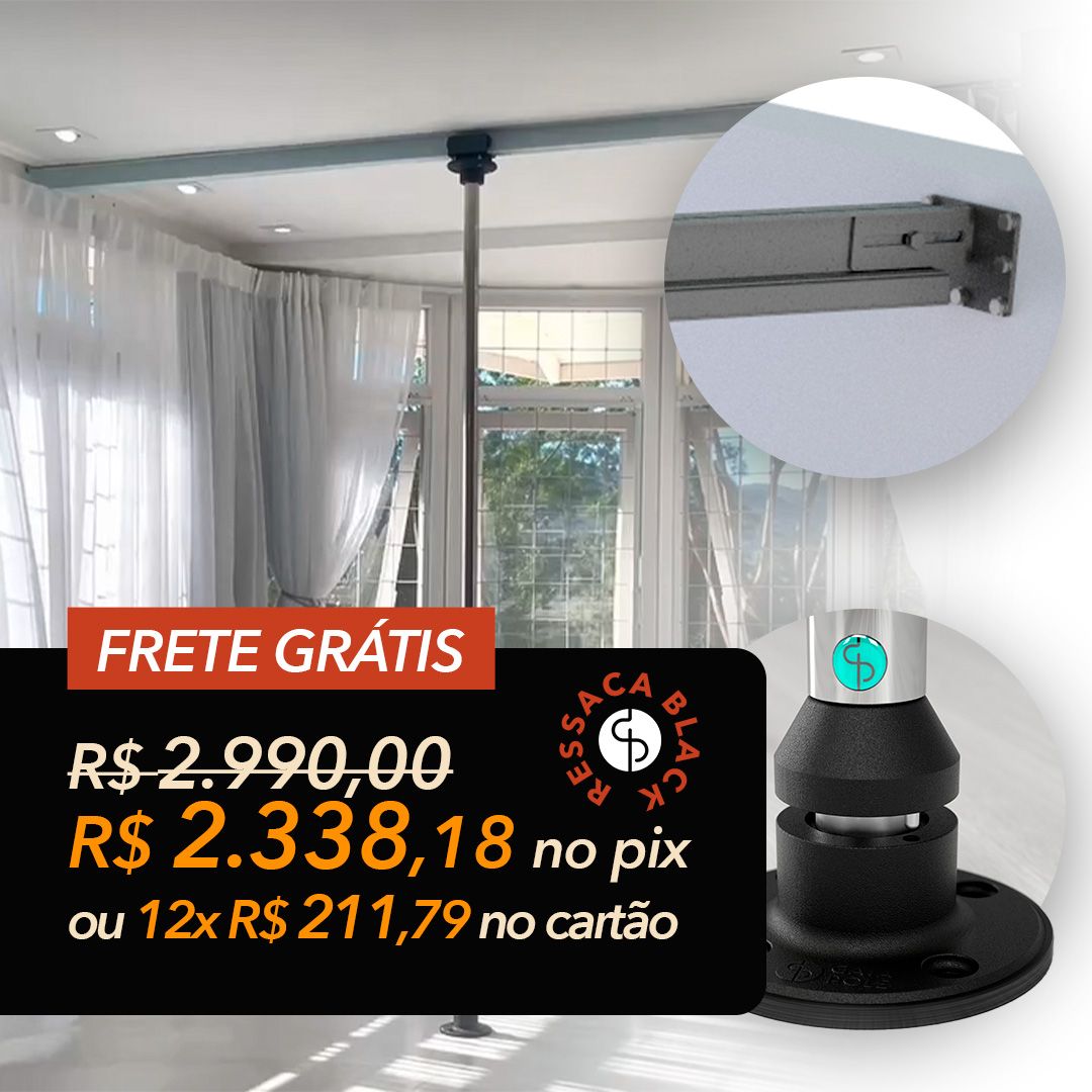 POLE REMOVÍVEL QUICK LOCK EM TRILHO (DE PAREDE A PAREDE)
